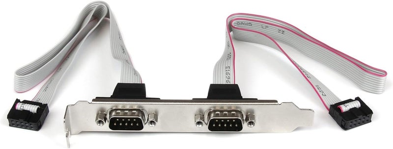 .com 2 Port 16in DB9 Serial Port BRacket to 10 Pin Header - DB9 bRacket - DB9 Header - Serial Port bRacket (PLATE9M2P16)